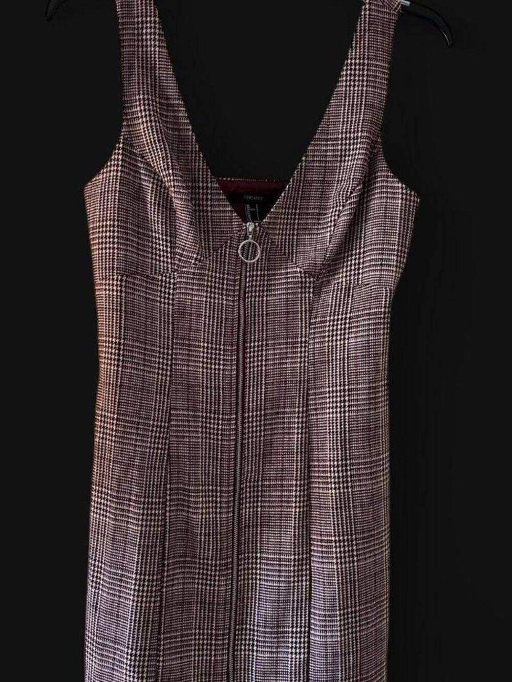 Forever 21 Women's White and Burgundy Mini Dress